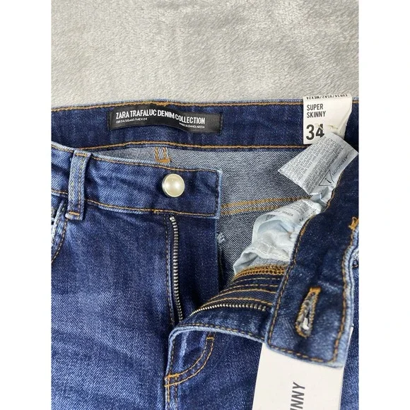 ZARA Trafaluc Denim Collection Women's Super Skinny Jeans US Size 2 (Pearls) NWT - Picture 8 of 16